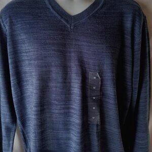 Men's Blue  V Neck Pullover Sweater Size Medium Large XL NWT